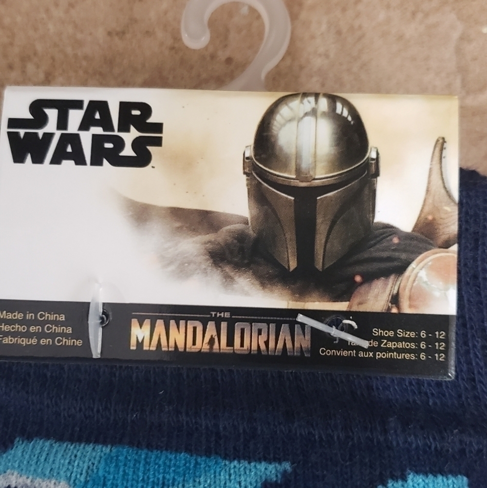 STAR wars mandalorian new crew socks 2 pair grogu storm trooper - Picture 6 of 7